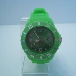 New ICE style silicone jelly sport wristwatch with calendar  