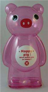  LARGE CLEAR PLASTIC PINK PIG CHILDRENS KIDS COIN PIGGY BANKS  