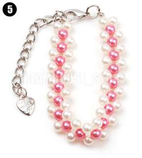 Style Dog Cat Pet Pearls 3 Row Necklace Jewelry S M L  