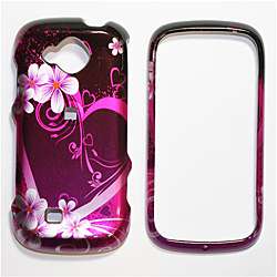 Purple Heart Snap on Hard Skin Cover Case for Samsung Reality Sch u820 