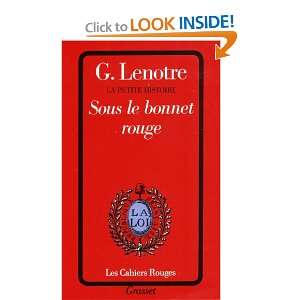  Sous le bonnet rouge (9782246138129) G Lenôtre Books