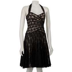 JS Collection Piped Lace Halter Dress  