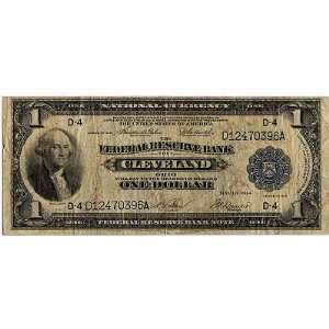  1918 $1 Large Size Federal Reserve Bank Note Cleveland 