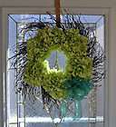   LIME GREEN HYDRANGEA Silk Wall Door Wreath Birch Twig Swirl Base 21