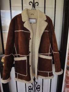 WILSONS Rust Suede Leather Ranch Western Sheerling Sheepskin Jacket 