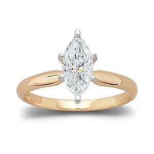 FINE 1CT MARQUISE Cut 14KT Yellow Gold ENGAGEMENT RING**Special Order 