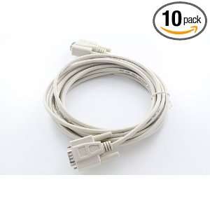  15 Foot 9 pin DB9 RS232 Serial Extension Cable M/M   Gray 