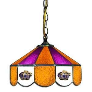    LSU 14 NCAA Stained Glass Swag Hanging Lamp