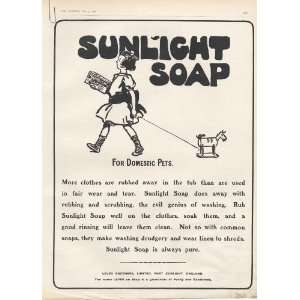  Sunlight Soap For Domestic Pets 1906 Ad