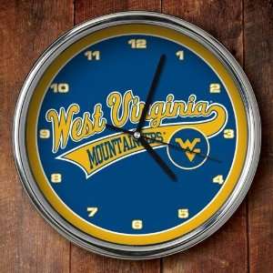 Memory Company West Virginia Mountaineers Chrome Clock  