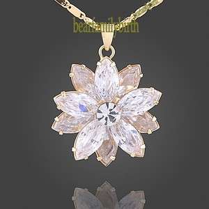 18K yellow gold Gp Swarovski Crystal necklace 800  