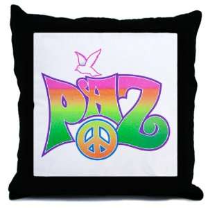  Throw Pillow Paz Spanish Peace with Dove and Peace Symbol 