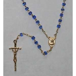   Rosary with Gold Chain and Modern Crucifix in a Box