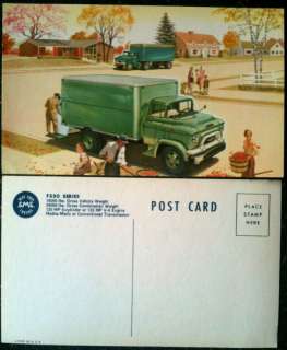 Vintage 1950s GMC F350 Moving Truck Original Postcard  