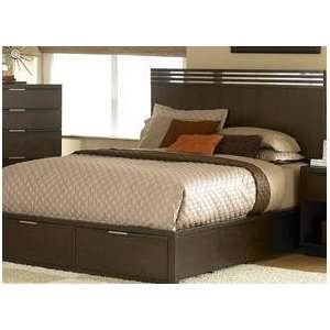 Queen Platform Bed with Footboard Storages of Cologne Collection by 