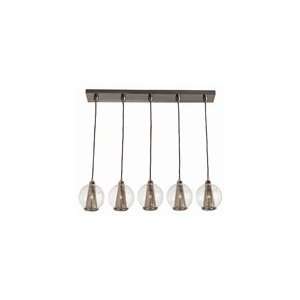 Caviar Fixed Linear Brown Nickel/Smoke Gls Pendant by Arteriors Home 