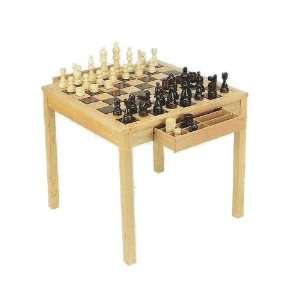  Solid Wood Chess and Checkers Table Toys & Games