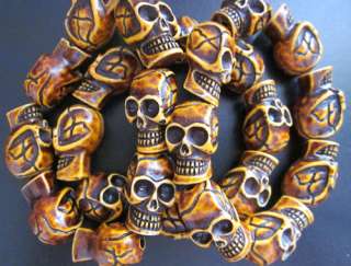 Mans cool skull beads jewelry yak bone biker bracelet #1  