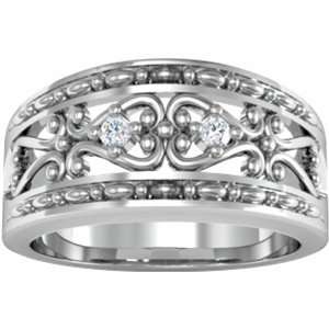    Platinum Etruscan Inspired Diamond Ring   0.06 Ct. Jewelry