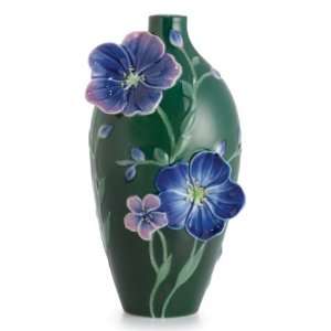  Blue Flax Flower Porcelain Vase