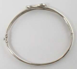   6ct Everlon Diamond Knot Sterling Silver Bangle Bracelet 6 3/4  
