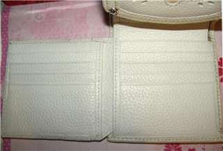   Cream Leather Multi Section Wallet w/Cut Out Designs $92.00  