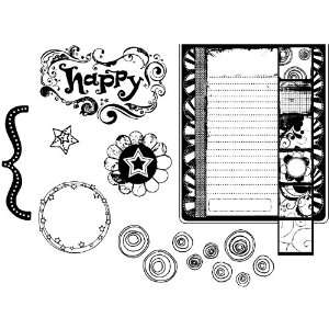   Cling Rubber Stamp Set Happy Birthday Yummy Arts, Crafts & Sewing