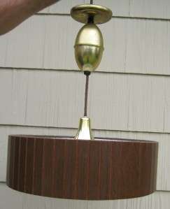   Century Modern Danish Pull down Teak Wood Lamp Light Atomic Eames Era