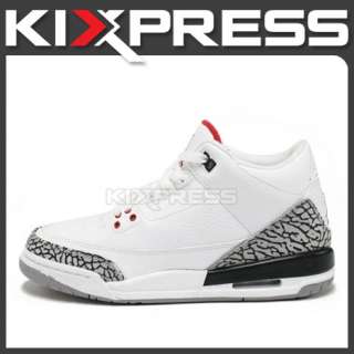 Nike Air Jordan 3 Retro GS III White/Red Cement Grey  