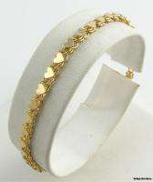 75 Multi Heart Link Womens Bracelet   14k Yellow Gold Polished 