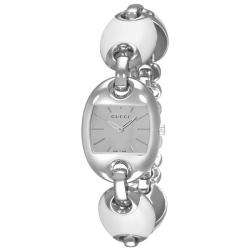 Gucci Womens Marina Mirror Dial White Ceramic Bracelet Watch 