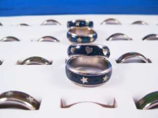 36 Star Heart Butterfly Mood Rings Display #R1033  