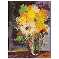 Sheila Golden Glass Vase Gallery wrapped Canvas Art  