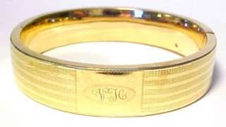 Antique Bates & Bacon Gold Filled Hinged Bangle Bracelet w/ Initials 