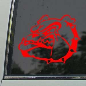 Mean Bulldog Face Red Decal Car Truck Window Red Sticker 