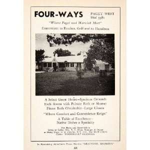  1947 Ad Four Ways Gues House Paget Bermuda Vacation 