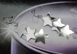 925 Sterling Silver Plated Star Dangle Earrings JE197  