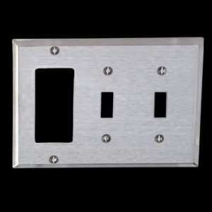 com Wall Plates Satin Stainless Steel, Double Toggle GFI Switch Plate 