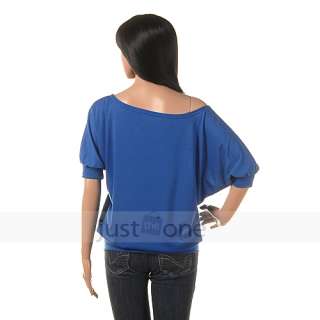 Casual Trendy Women Lady Girls Sleeve Off shoulder Batwing Tops Blouse 