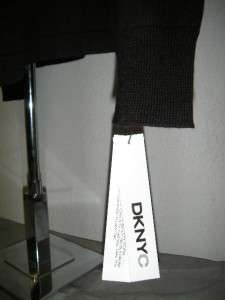 NWT DKNYC Womens Open Front Drape Cardigan DKNY Long Sleeve BLACK Sz 