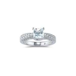  1.19 Cts Sky Blue Topaz Solitaire Ring in 18K White Gold 7 