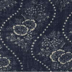  Eteinne Floral Strip   Indigo Indoor Multipurpose Fabric 