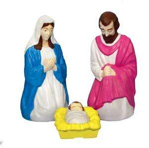 PC NATIVITY MARY JOSEPH & BABY JESUS YARD DECOR BLOW MOLD CHRISTMAS 