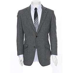 Ferrecci Mens Grey Two button Herringbone Sportcoat  