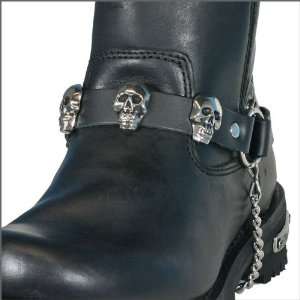  Leather Boot Chain   Skulls Musical Instruments
