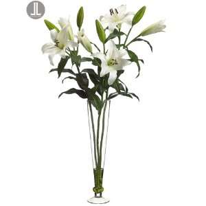  Faux 44 Casablanca Lily in Glass Vase White Patio, Lawn 