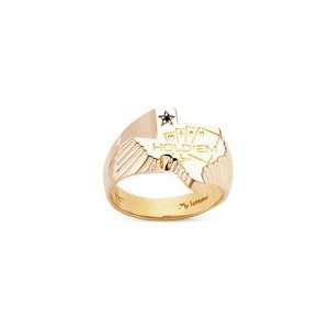   01 Cts Black Diamond Mens Hold Me Ring in 14K Yellow Gold 8.0 Jewelry