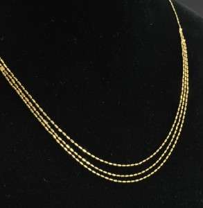 Estate Vtg 18K Gold Multi Strand Chain Drape Necklace  