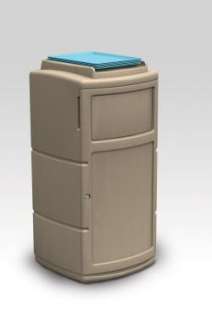 30 Gallon Trash Can with Locking Push Lid Side Door  