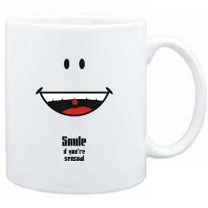   Mug White  Smile if youre sensual  Adjetives